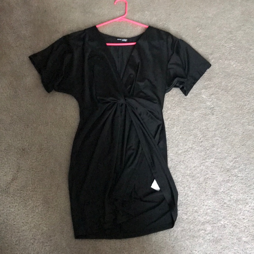 SHEIN low cut; high slit mini dress